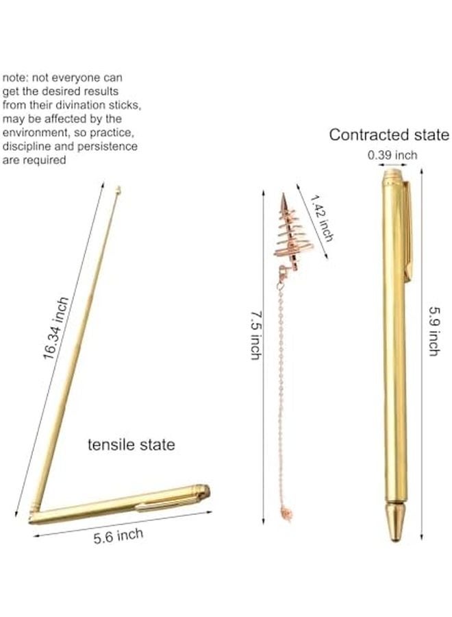 4PCS Copper Dowsing Rods Metal Detector Pendulum Set For Treasure Hunting Divining Water - Image 3