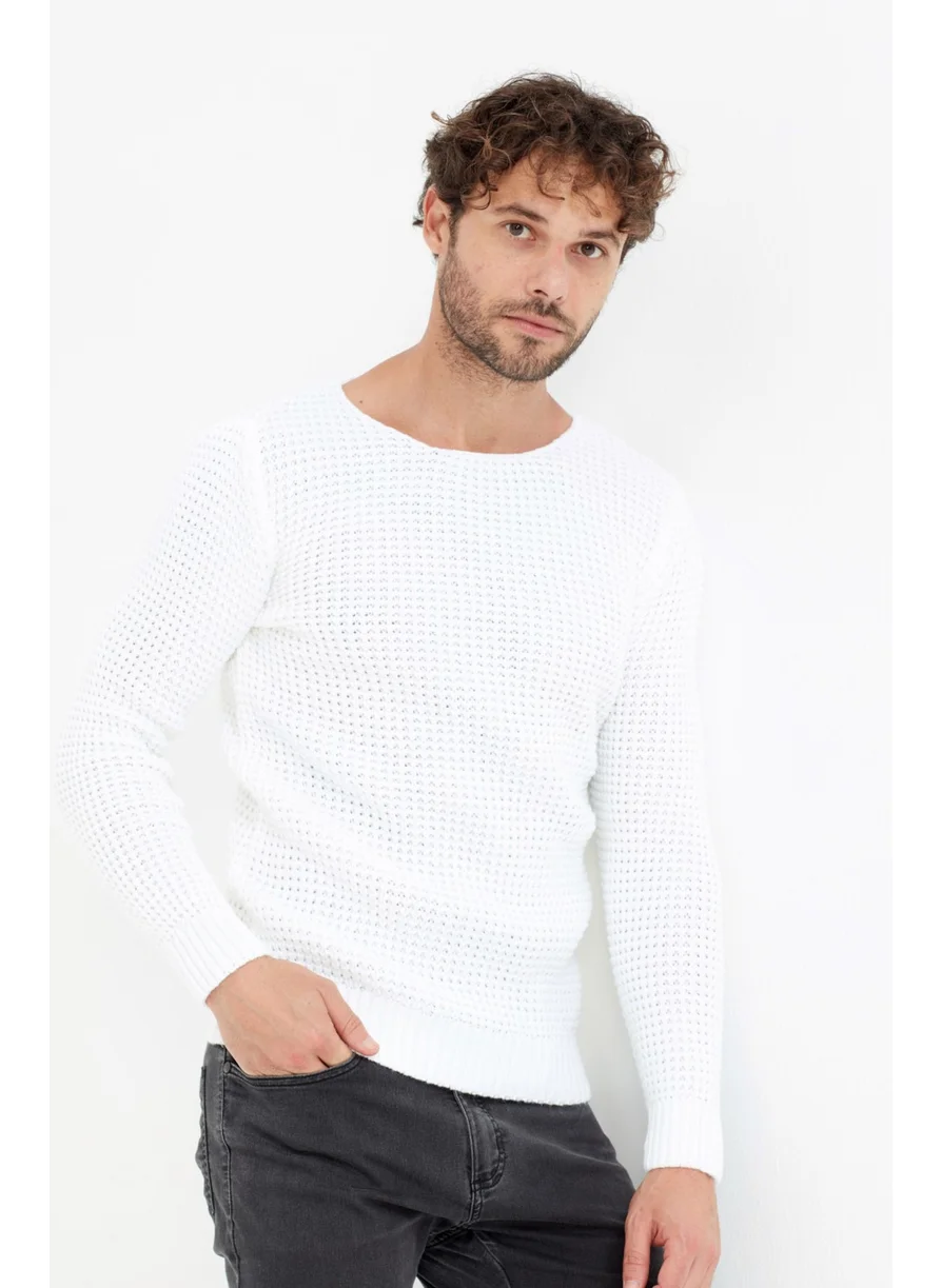 Cool Tarz Cool Style Men's White Knitted SWEATER-STYLECM7804R16S