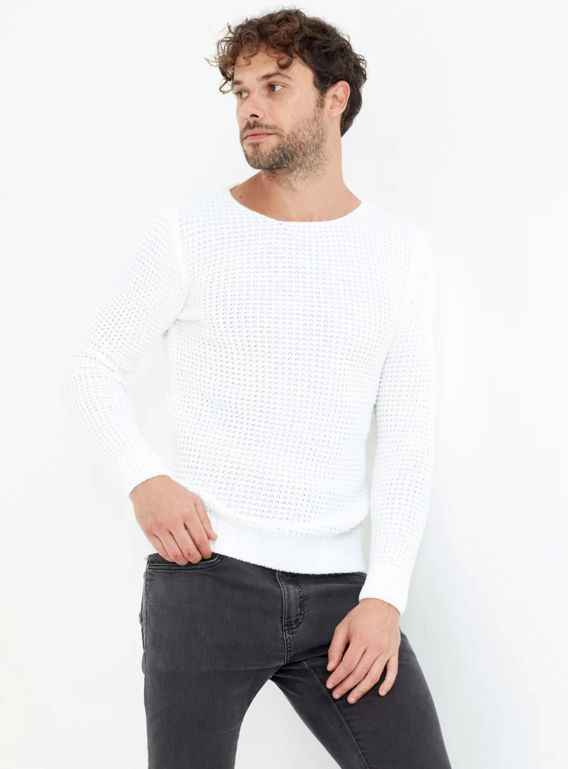 Cool Tarz Cool Style Men's White Knitted SWEATER-STYLECM7804R16S