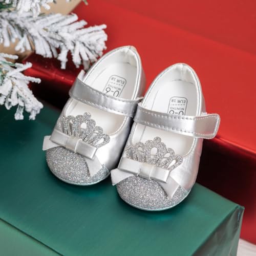 Meckior Infant Baby Girls Soft Sole Bowknot Princess Wedding Dress Mary Jane Flats Prewalker Newborn Light Baby Sneaker Shoes - Image 4