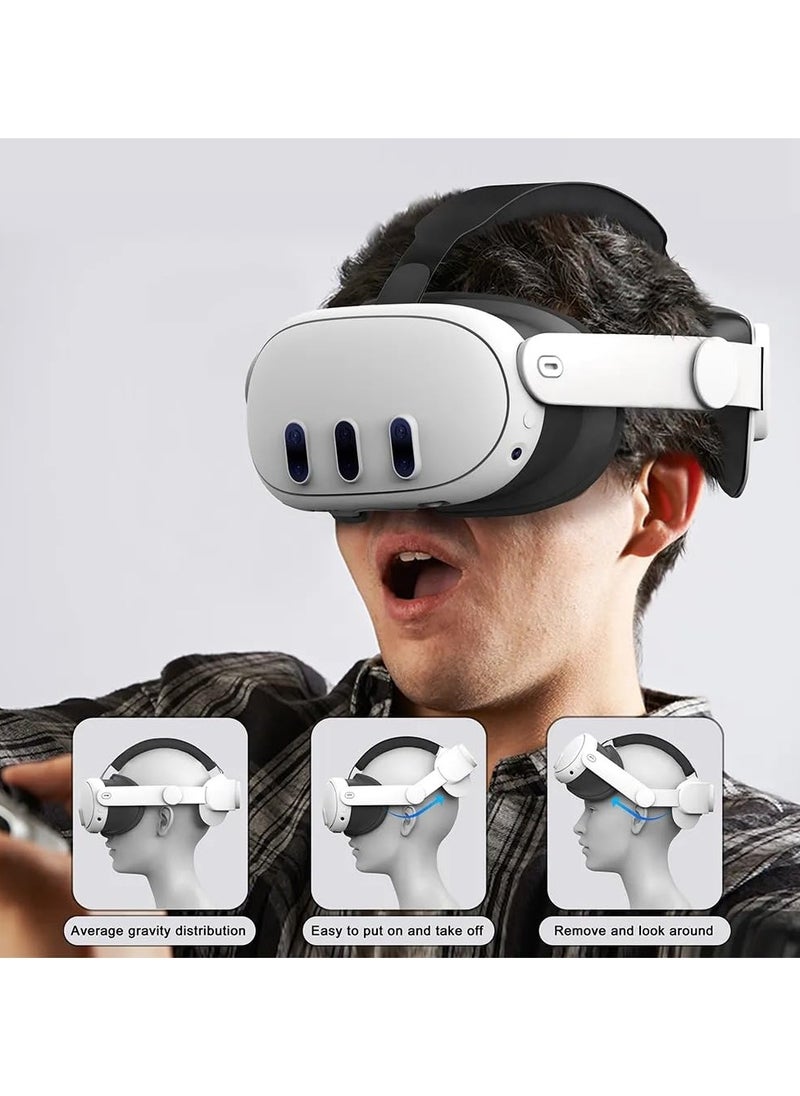 DEVASO T1 Elite Head Strap Compatible MetaOculus Quest 3, Replacement for Enhanced Comfort, Ergonomic Adjustable Durable Headstrap VR Accessories for Meta Oculus Quest 3 (Black)  - Image 3