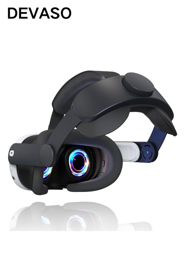DEVASO T1 Elite Head Strap Compatible MetaOculus Quest 3, Replacement for Enhanced Comfort, Ergonomic Adjustable Durable Headstrap VR Accessories for Meta Oculus Quest 3 (Black)  - Image 1