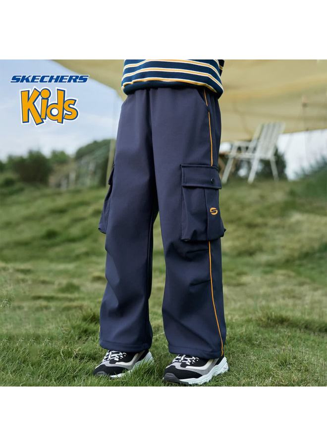 Skechers Boys' Pants  Winter Kids Trendy Casual Fleece-lined Cargo Pants Navy Blue 120 - Image 1