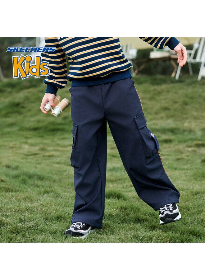 Skechers Boys' Pants  Winter Kids Trendy Casual Fleece-lined Cargo Pants Navy Blue 120 - Image 3