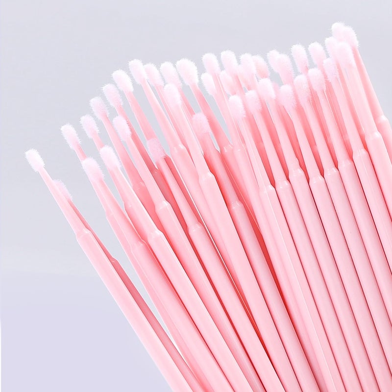 JASSINS 300pcs Disposable Micro Applicators brushes,JASSINS Eyelash Extensions Microfiber Wands Applicator Brush,False Eyelashes Brush Clean Mascara swabs(2.0 mm With Container) (PINK) - Image 3