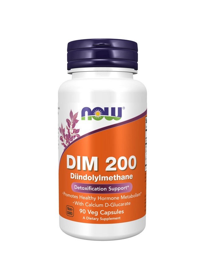 now Supplements Dim 200 (Diindolylmethane) With Calcium Dglucarate 90 Veg Capsules - Image 1
