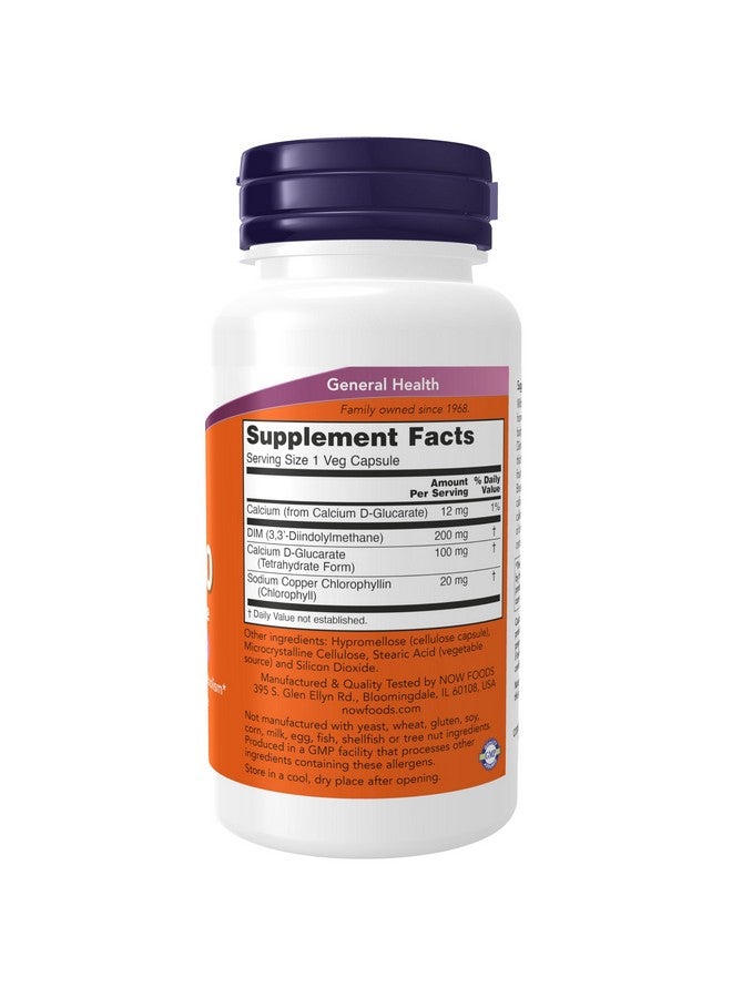 now Supplements Dim 200 (Diindolylmethane) With Calcium Dglucarate 90 Veg Capsules - Image 2