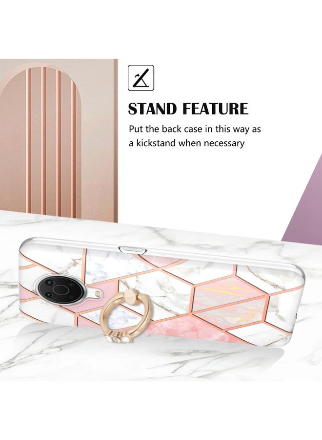 إيروريكس جراب لهاتف Nokia G20 / G10 بنمط رخامي متشابك، جراب IMD TPU حلقي مزدوج الجوانب - Image 3