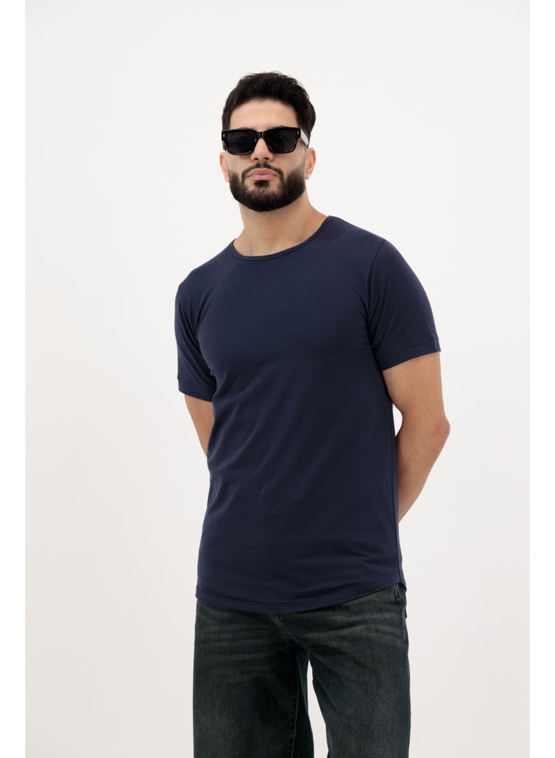 Vasl Hub VaslHub Plain T-Shirts for Men – Cotton Crew Neck Regular Fit – Pack of 3 – Navy, White and Sandstone - Image 5