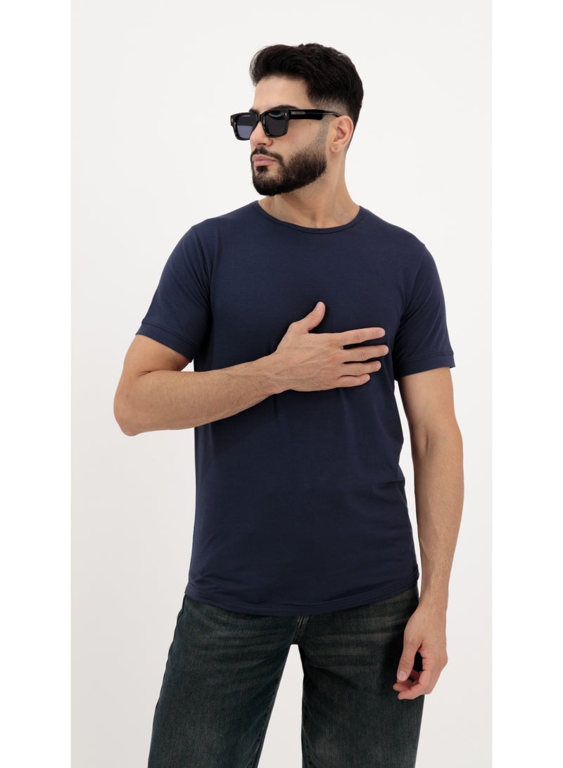 Vasl Hub VaslHub Plain T-Shirts for Men – Cotton Crew Neck Regular Fit – Pack of 3 – Navy, White and Sandstone - Image 4