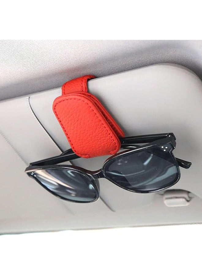 Generic Sunglasses Holders for Car Sun Visor, Magnetic Leather Glasses Eyeglass Hanger Clip for Car, Ticket Business Card Clip Eyeglasses Mount Car Visor Accessories  - Image 1