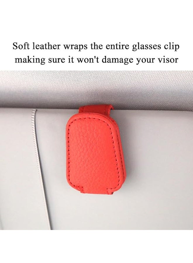 Generic Sunglasses Holders for Car Sun Visor, Magnetic Leather Glasses Eyeglass Hanger Clip for Car, Ticket Business Card Clip Eyeglasses Mount Car Visor Accessories  - Image 2