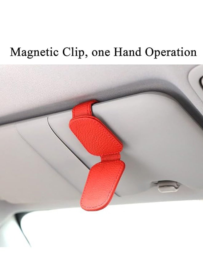 Generic Sunglasses Holders for Car Sun Visor, Magnetic Leather Glasses Eyeglass Hanger Clip for Car, Ticket Business Card Clip Eyeglasses Mount Car Visor Accessories  - Image 4