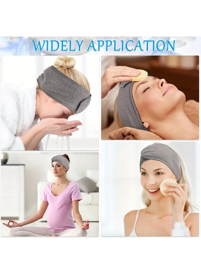 يوكانبي ٤ قطع من رباط شعر قطني مزدوج الجوانب – طوق شعر ناعم للنساء لغسل الوجه وإزالة المكياج، مثالي للرياضة واليوغا - Image 5
