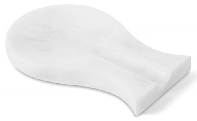 Radicaln Marble Spoon Rest 8" Inches White Handmade Utensil Holder For Kitchen Essentials, Modern Spoon Holder, Kitchen Utensils & Cooking Spoon Rest For Stove Top