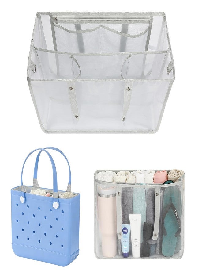 MoKo Beach Bag Organizer Inserts for Original X-Large Bogg Bag Accessories, Lightweight Mesh Insert Divider Pouch, Save Storage Space, Gray - Image 1