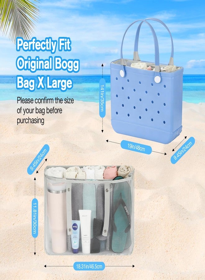 MoKo Beach Bag Organizer Inserts for Original X-Large Bogg Bag Accessories, Lightweight Mesh Insert Divider Pouch, Save Storage Space, Gray - Image 2