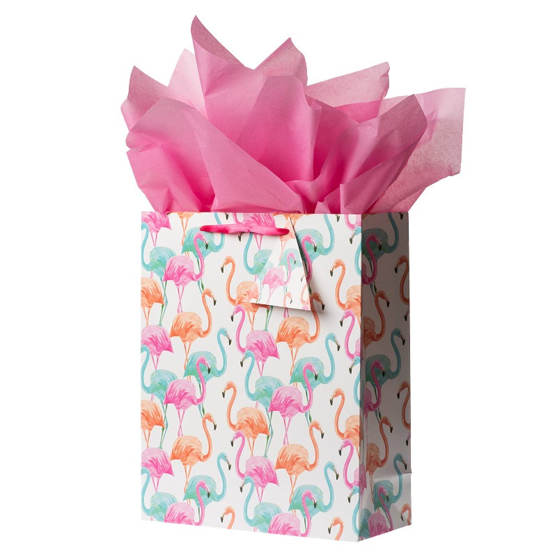 Bobobag 13 Large Gift Bag with Tissue Paper for Birthday gift bags Wedding bagsRetail bag Flamingo - Image 3