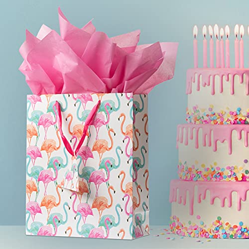 Bobobag 13 Large Gift Bag with Tissue Paper for Birthday gift bags Wedding bagsRetail bag Flamingo - Image 5