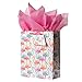 Bobobag 13 Large Gift Bag with Tissue Paper for Birthday gift bags Wedding bagsRetail bag Flamingo - Image 1