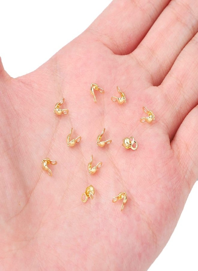 BEADIA 14K Gold Plated End Caps Non Tarnish 3x6mm 200pcs for Jewelry Making Findings - Image 3