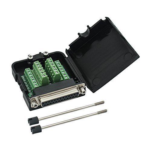 YIOVVOM DB25 Breakout Board Solder-Free Female Adapter 25-pin Port Adapter to Terminal Connector Signal Module Long Bolts and Nuts with case - Image 1