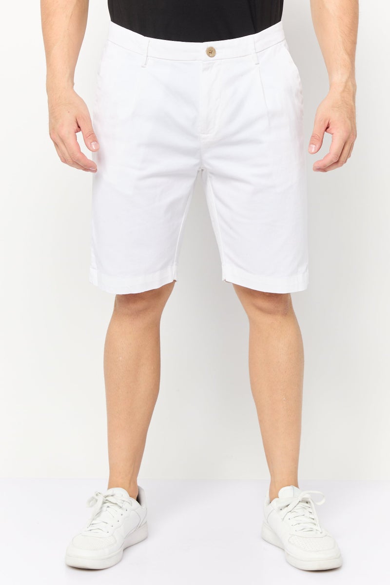 Gazzarrini شورتات تشينو صلبة للرجال، أبيض - Image 1