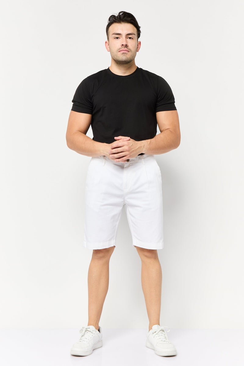 Gazzarrini شورتات تشينو صلبة للرجال، أبيض - Image 2