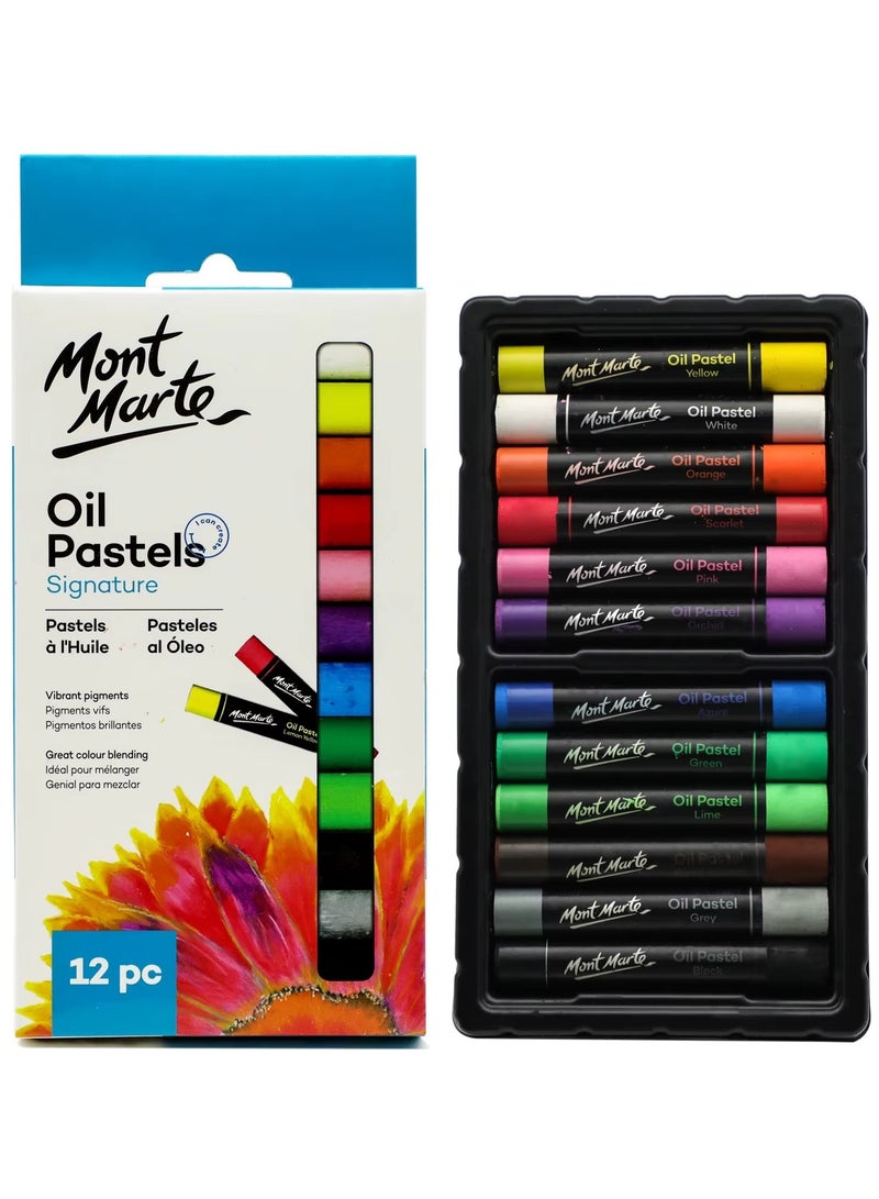Mont Marte 12 قطعة من باستيل الزيت الملون المميز - Image 1