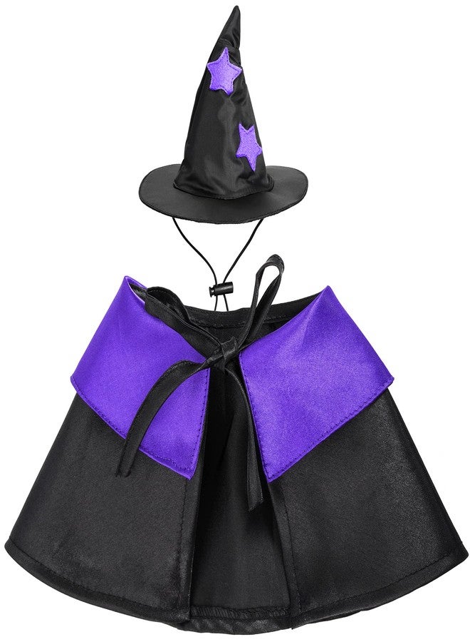 Dxhycc Halloween Pet Costume Cat Wizard Costume Funny Wizard Cat Clothes Cloak and Hat for Small Dogs Outfits - Image 4