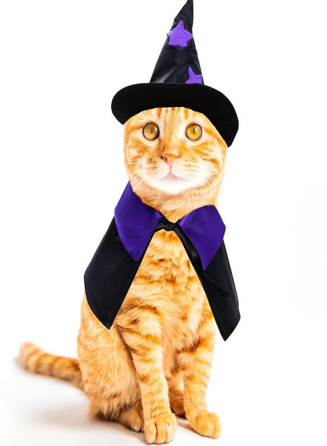 Dxhycc Halloween Pet Costume Cat Wizard Costume Funny Wizard Cat Clothes Cloak and Hat for Small Dogs Outfits - Image 5