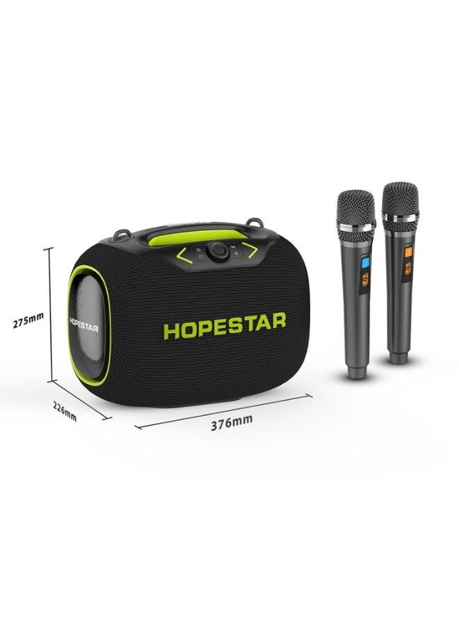 HOPESTAR Party Box 120W Karaoke Bluetooth Speaker with 2 Microphones - Blue - Image 2