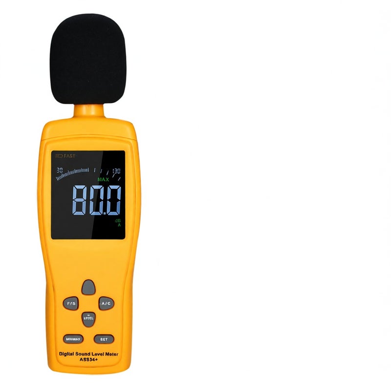 SMART SENSOR AS834+ Digital Sound Level Meter Digital Noisemeter LCD Sound Level Meter 30-130dB Noise Volume Measuring Instrument Decibel Monitoring Tester - Image 4