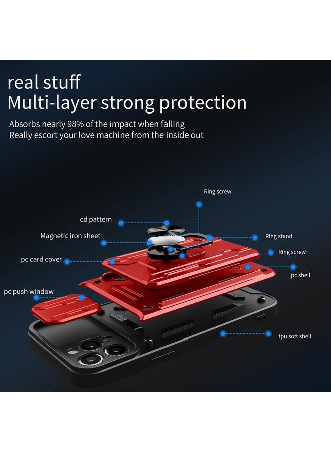 اس-توب جراب لهاتف iPhone 14 Pro Max مزود بغطاء منزلق من مادة TPU + PC مع فتحة للبطاقات - Image 3