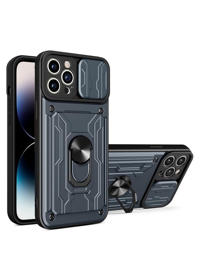 اس-توب جراب لهاتف iPhone 14 Pro Max مزود بغطاء منزلق من مادة TPU + PC مع فتحة للبطاقات - Image 1