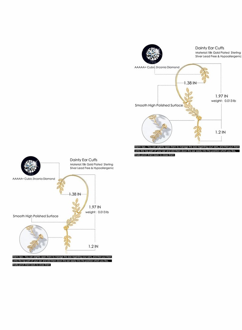 Barakah أقراط كوف ذهبية للنساء بدون ثقب، كوف أذن قابلة للتعديل، مشبك أذن يلتف حول الأذن للفتيات - Image 4