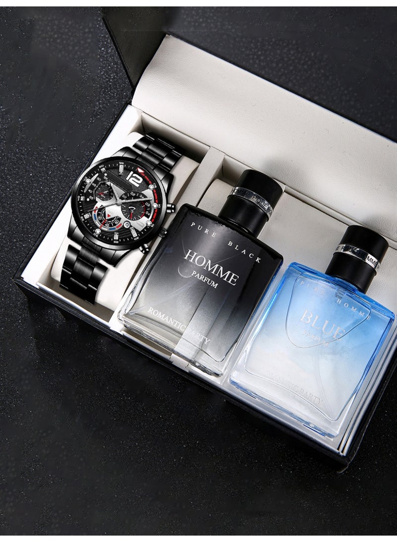 عام رجل ساعة مجموعة ، مع مزاجه العطور ، هدية مثالية لعيد ميلاده