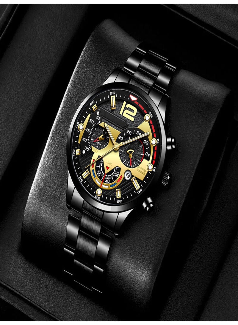 general New design business style men's watch set, easy to read watch with large dial pointer, matched with high-capacity perfume, is the perfect holiday birthday gift for him - Image 2