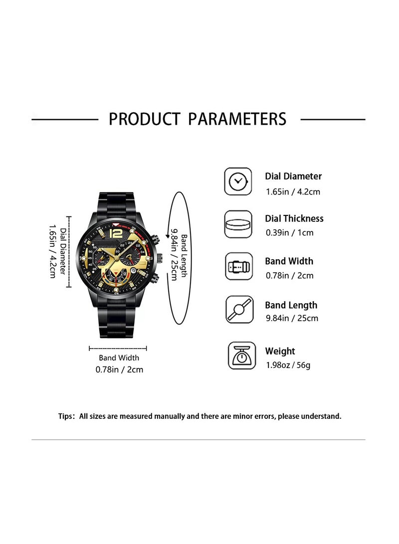 general New design business style men's watch set, easy to read watch with large dial pointer, matched with high-capacity perfume, is the perfect holiday birthday gift for him - Image 4