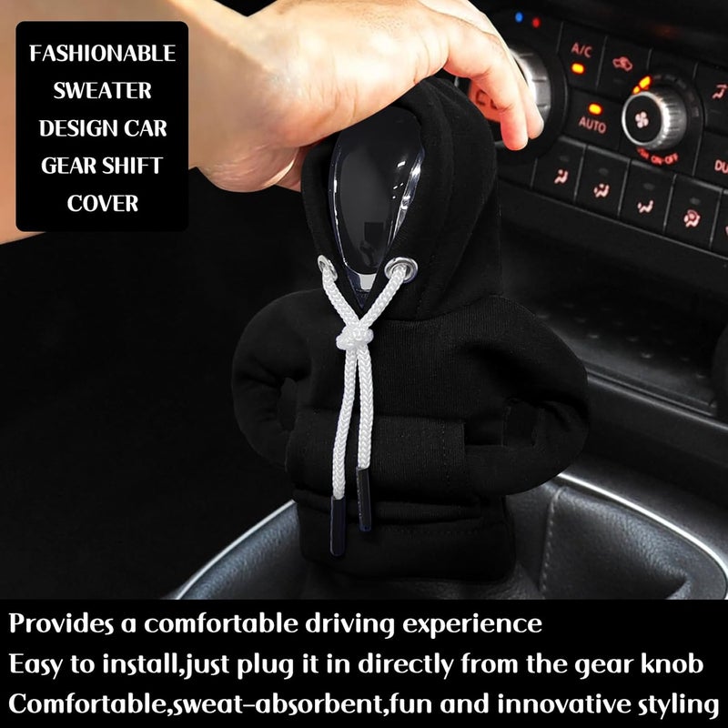 vvag Gear Shift Hoodie, Hoodie Car Gear Shift Cover, Car Shift Knob Hoodie, Automotive Interior Accessories, Universal Fit Knob Cover Gift (Black) - Image 5