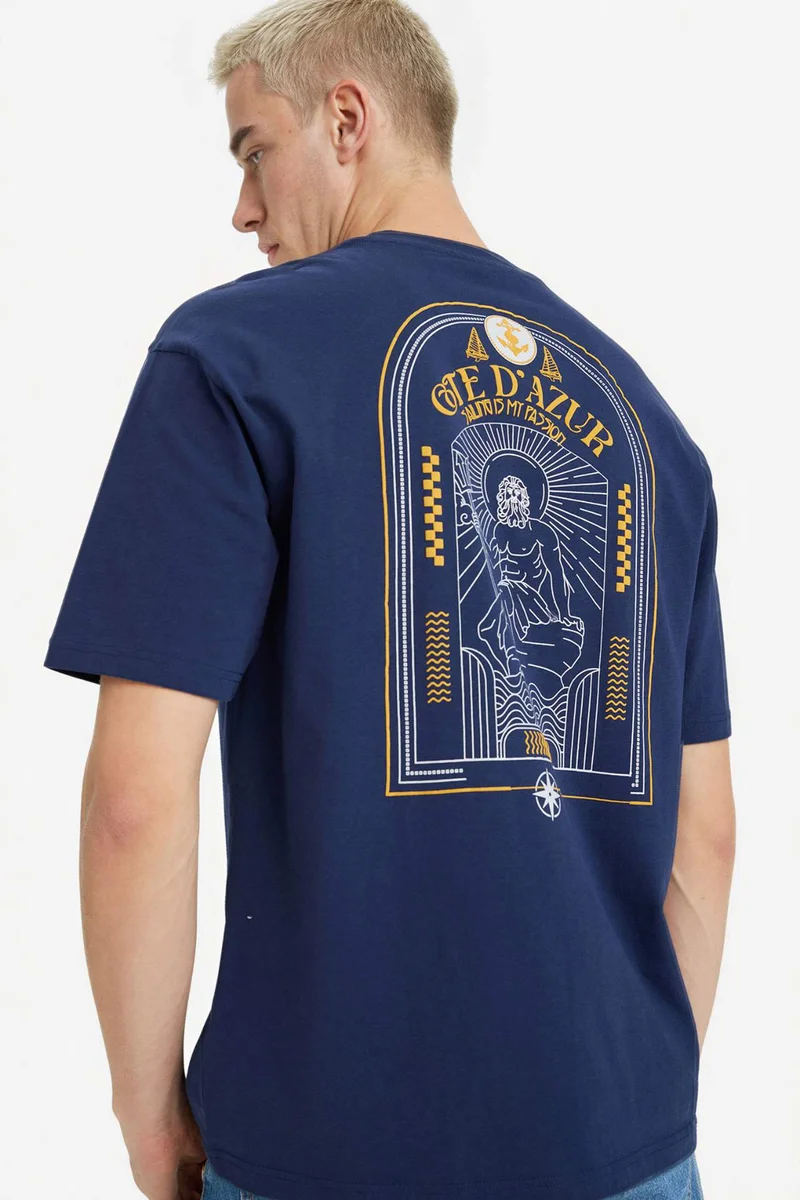 DeFacto Boxy Fit Printed Cotton T-Shirt