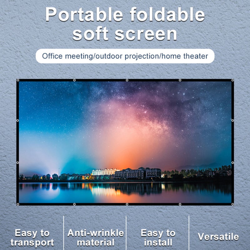 شاشة عرض محمولة وقابلة للطي بقطر 60 بوصة - شاشة خارجية بجودة صور 4K HD لمنازل السينما الداخلية والخارجية وللاجتماعات التجارية - Image 2