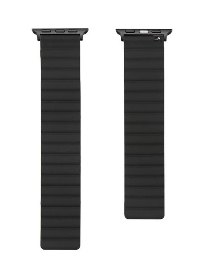 NIBEMINENT Silicone Magnetic Replacement Strap Watchband For Apple Watch Series 7/6/SE/5/4/3/2/1 41/40/38mm Black - Image 1