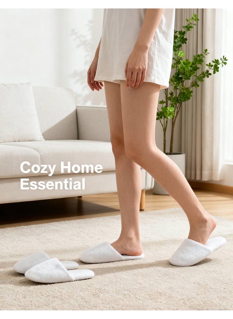 5 أزواج من النعال المنزلية القابلة لإعادة الاستخدام، نعال بيضاء مانعة للانزلاق، مناسبة للفنادق العائلية والمكاتب والحفلات المنزلية، للاحتفال بانتقال إلى منزل جديد/السبا/الحفلات/الضيوف/الفنادق/السفر - Image 2