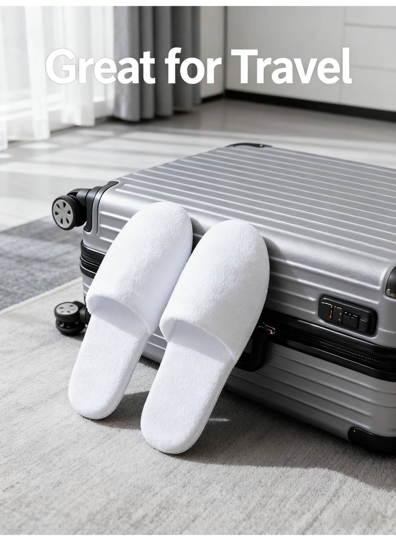 5 أزواج من النعال المنزلية القابلة لإعادة الاستخدام، نعال بيضاء مانعة للانزلاق، مناسبة للفنادق العائلية والمكاتب والحفلات المنزلية، للاحتفال بانتقال إلى منزل جديد/السبا/الحفلات/الضيوف/الفنادق/السفر - Image 4