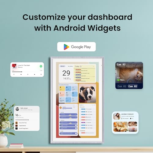 Apolosign 21.5-inch Digital Calendar : Dual Mode Smart Wall Planner, No Subscription, Install Apps, Sync Calendars, Electronic Touchscreen Interactive Display for Family Schedules, Chore Chart (Gray) - Image 2