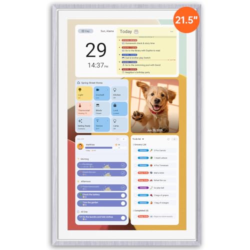 Apolosign 21.5-inch Digital Calendar : Dual Mode Smart Wall Planner, No Subscription, Install Apps, Sync Calendars, Electronic Touchscreen Interactive Display for Family Schedules, Chore Chart (Gray) - Image 1