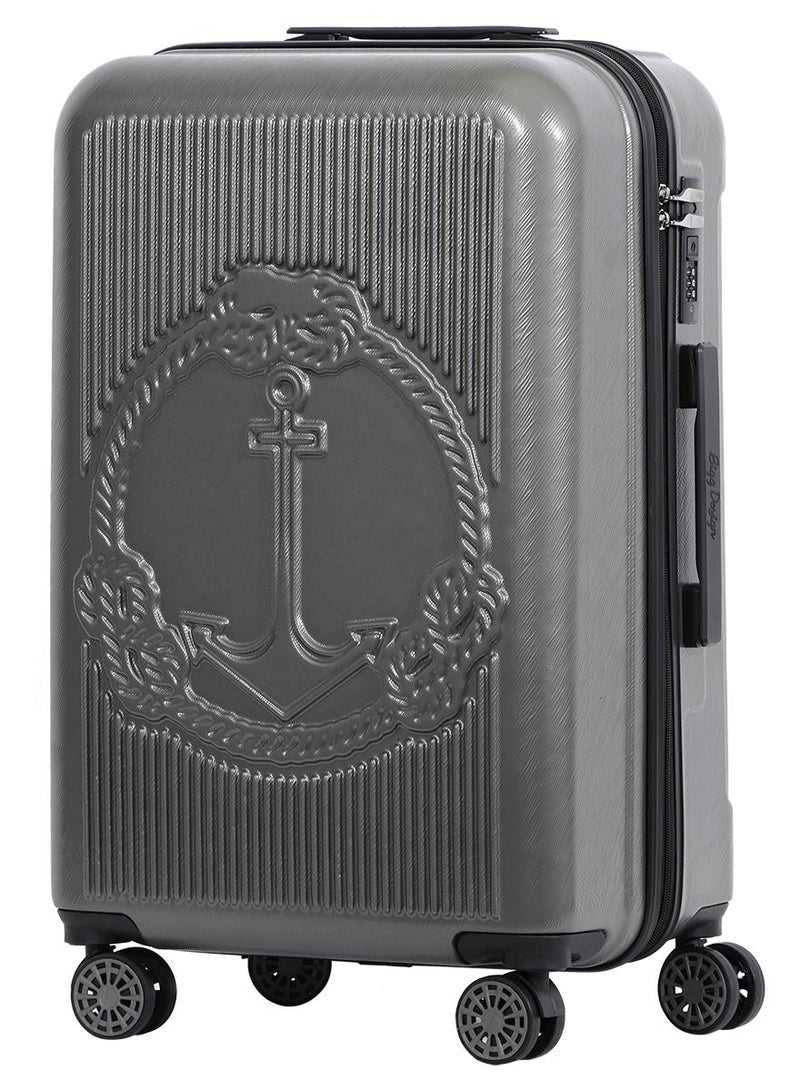 بيج ديزاين مجموعة حقائب سفر صلبة بتصميم المحيط Biggdesign، حقائب 100% ABS بقشرة صلبة مع عجلات دوارة 360°، حقيبة سفر، نظام قفل TSA، خفيفة الوزن، 3 قطع، سعة تحميل 20 - 30 - 45 كجم، لون رمادي. - Image 2