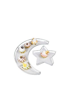 Y&D 2 Pcs Moon Star Shape Eid Ramadan Serving Tray Home Craft Ornaments  - Image 1