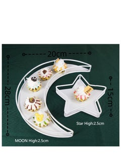 Y&D 2 Pcs Moon Star Shape Eid Ramadan Serving Tray Home Craft Ornaments  - Image 2